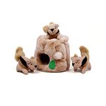 Outward Hound Hide-A-Squirrel Squeaky Puzzle Plush Dog Toy-Hide And Seek Activity For Dogs
