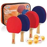 Play22 Ping Pong Paddle Set - 4 Tab
