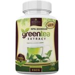 Botanica Green Tea Extract Supplement - With EGCG Antioxidant, Polyphenol Heart Health, Energy Stomach Detox Complex Vitamins For Women, Men 500mg Capsule Pills