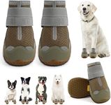 KUTKUT Dustproof Boots for Hardwood Floor | Breathable Shoes | Dog Booties With Reflective Anti-Slip Sole | Outdoor Paw Protectors With Rubber Soles for Hiking and Running (Size: 5)