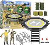 Click N' Play Military Helipad Playset with Accessories 28Piece Playset (CNP4303)