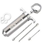 Grill BEAST - 304 Stainless Steel Meat Injector Kit with 2-oz Large Capacity Barrel and 3 Professional Marinade Needles