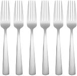 Oneida Aptitude Everyday Flatware Salad Forks, Set of 6, 18/0 Stainless Steel, Silverware Set