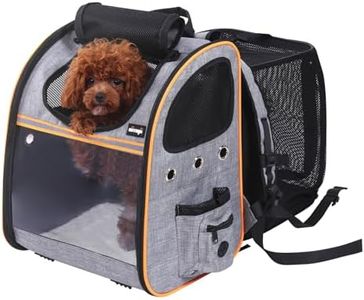 NATUYA Dog Sling Puppy Carrier for Small Dogs with Openable Front Breathable Mesh, Hands Free Pet Sling Travel Bag Adjustable Padded Strap Pockets (Grey, 3-18Ib)