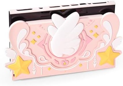 GeekShare Soft Silicone Faceplate Cover Compatible with Nintendo Switch 2 Charging Dock , Star Wings Series Soft Faceplate Protector - Anti-Scratch Dock Cover with Precise Cutouts (Pink)