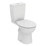 Ideal Standard Eurovit close coupled toilet with 6/4L flush cistern and soft close seat, E218301, White