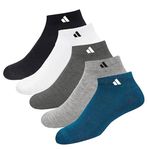 SJeware Unisex Cotton Men And Women Solid Ankle Length Socks (Pack Of 5) Sjw-2013, Assorted