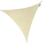 Kookaburra 5m Triangle Water Resistant Garden Patio Sun Shade Sail Canopy 96.5% UV Block with Free Rope (Ivory)