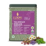 Luxmi Estates Valerian Dream – Organic Sleep Tea | 50 gm Tin Caddy | USDA Organic | Valerian Root, Chamomile, Lavender & Rose | Caffeine Free Best For Insomnia, Anxiety & Stress Relief, Relaxation, Restful and Peaceful Sleep