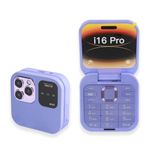 Yunir Flip Phone for Seniors, 2G Unlocked with Big Buttons & LED Flashlight, Dual SIM, 1.77 Inch Screen (Purple)