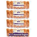 Cabico 7 Almond fingers 4 x 325g - almond flavoured cakes, perfect snack or treat to share