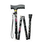 BeGrit Walking Sticks for Women Folding Walking Sticks Adjustable Walking Stick Collapsible Lightweight Flexible Stick Comfortable Grip Durable Mobility Aid for Ladies Men(Black)