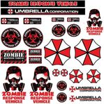 16 inch 1Set R/C 1:10 Scale Zombie Umbrella Corporation Decal Sticker Pack Set Body SCX10 Wraith Crawler RC Pegatinas Raccoon City Car Truck Bumper Bike Helmet