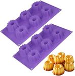 Bakerpan Silicone Mini Fluted Cake Pans, Mini Gelatin Molds, Small Jello Molds, Mini Cake Pans, 6 Cavities - Set of 2