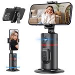 Auto Face Tracking Tripod, 360° Rotation Face & Body Tracking Mobile Phone Holder with Remote, No App Required, Extendable Phone Gimbal Stabilizer for iPhone/Tiktok/Vlog/LiveStreaming/Video Recording