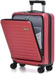 Tydeckare 20 Inch Carry On Luggage with Front Pocket for 15.6" Laptop, 21.65 * 15.35 * 7.87" Suitable for Airplane Overhead Bin, Lightweight PC+ABS Hardshell with YKK Zipper, with TSA Lock, Wine Red