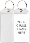 Cruise Tags - Cruise Ship Luggage Etag Holder with Zip Seal & Steel Loops (8 Pack)