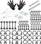 LOLIAS 84Pcs Professional Piercing Kit Nose Piercing Stainless Steel Septum Hoop Piercing Tragus Daith Cartilage Earrings Belly Button Piercing Kit Tongue Labret Lip Bar Piercing Jewerly 14G 16G