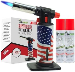 Jo Chef Kitchen Torch With Butane included, Refillable Butane Torch, Creme Brulee Torch, Blow Torch Lighter gun With Safety Lock & Adjustable Flame, Culinary Cooking Torch for Food, Limited Edition