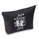 TSOTMO Gift for MEMAW Best Memaw Ever Cosmetic Bag Memaw Birthday Gift Grandma Gift, Memaw BLK
