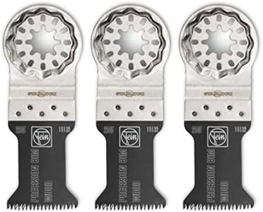 Fein StarLock E-Cut Precision BiMetal Oscillating Saw Blade - Narrow Waisted Shape 1-3/8" Width for All Woods, Drywall and Soft Plastics - Fits Most Multitools - 3-Pack - 63502205270