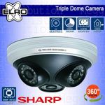 ELRO 3-in-1 Full 360° View Home/Office/Commercial Indoor Day/Night Vision Colour CCTV Dome Video Surveillance Security Camera with 1/4" SHARP CCD SENSOR