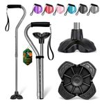 BeneCane Walking Cane Adjustable Cane with Offset Soft Cushioned Handle for Men & Women Lightweight Comfortable Extra Stability Base Mobility Aid for Men Women and Seniors