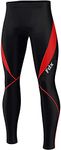 FDX Men’s Cycling Tights - Italian Roubaix Fabric, 3D Anti-Bac Padded, Breathable, Quick Dry, Winter Cycle Pants - Thermal Outdoor Bike Riding Trousers - Highly Elasticated Bicycle Leggings (Red-M)