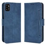 Ranyi for Consumer Cellular ZTE ZMax 11 Z6251 Case, PU Leather Wallet Case with 5 Credit Card Holder Slots Kickstand Feature Flip Folio Magnetic Wallet Case for Consumer Cellular ZMax 11 -Blue