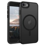 BENTOBEN iPhone 7 Case with Mag - Safe Magnetic Case for iPhone 8 iPhone SE iPhone 6 6S Translucent Matt Anti-Fingerprint Mobile Phone Case Thin iPhone 6/6S/7/8/SE (2020)/SE(2022), Black