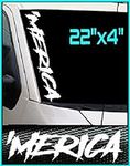 Merica Car Sticker Decal, Truck, Wi