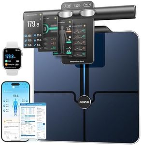 RENPHO Smart Scale for Body Weight, 8-Electrode Body Composition Scale with BMI, Body Fat, Muscle Mass, Rechargeable Body Fat Scale with Full-Color TFT LCD on Handle, MorphoScan Nova