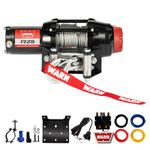 Warn R25 Wire Rope Winch – 2,500 lb Pulling Capacity, Equipped with 50’ of 3/16” Steel Rope & Remote-Mounted Rocker Switch - Roller Fairlead for ATV, UTV, Side by Side, and SXS Recovery & Towing