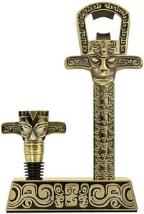 Professional Wine Opener Set for Old & Fragile Corks - 3-in-1 Cork Extractor Removes Older Wine Corks Whole & Intact, Beer Bottle Opener with Elegant Zinc Alloy Base & Stopper Set (Antique Bronze)