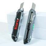 Kony, Heavy Duty Utility Knife, Carpet Cutter, Box Cutter Retractable w/Ruler, Water Bubble Level - Perfect Knife for Crafting, Cutting & Home Projects - Precision Knife (Inches Ruler) (Inch Ruller)