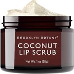 Brooklyn Botany Lip Scrub Exfoliator 28 g – Lip Moisturizer for Dry Lips and Chapped Lips – Gentle Lip Exfoliator for Smooth and Brighter Lips – Coconut Flavor