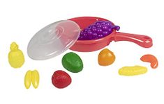 itoys Fruit Set with Pan for Kids 10 Pcs of Different Fruits, Multicolor