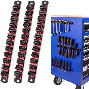 WORKPRO Magnetic Screwdriver Organizer and Wrench Organizer, Aluminum Rail Magnetic Tool Organizer, Tool Holder, Toolbox Organization, 36-Slot Screwdriver and Wrench Holder (Tools not Included)