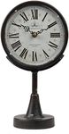 Lily’s Home Antique Inspired Decorative Mantle Clock with Large Roman Numerals, Battery Powered with Quartz Movement, Fits with Victorian or Antique Décor Theme, Black (11 3/4" Tall x 6 1/2" Wide)