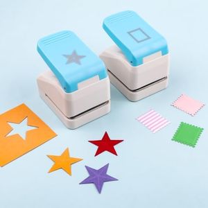 Briartw 3D Embossing Punch Set, Star & Postage Stamp Craft Punch and Score Tool Kit for DIY Scrapbooking, Card Making, Greeting Cards, Junk Journaling and DIY Paper Crafts