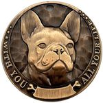 SHRDV 3D Embossed Pure Copper Dog ID Tag, Dog Name Tags Engraved for Pets Personalized, Original Dozens of Dog Breed Patterns Resistant Bite Wear Scratch, No Deformation (French Bulldog)