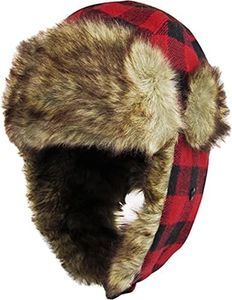 Lumberjack Plaid Aviator Trapper Hat Trooper Ear Flaps Ushanka Eskimo Cold, 1. Red Black Plaid Trapper, One Size