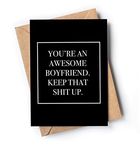 Funny card for boyfriend with envelope | Original and unique card for Anniversary, Birthday, Christmas, Valentine's Day. | Awesome congratulatory card for him