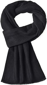 Men Scarves Thick Cashmere Scarf For Men's Warm Soft Wool Cold Weather Scarf For Winter Autumn (Black)