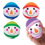 Baker Ross AX430 Snowman Soft Balls - Pack of 4, Bouncy Balls for Kids, Ideal for Party Bags and Stocking Fillers, Great for Outdoor or Indoor Use