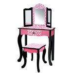 Teamson Kids Fantasy Fields Vanity Set Wooden Dressing Table With Mirror & Stool Pink TD-11670A