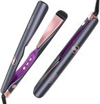 LANDOT Hair Straighteners and Curlers 2 in 1 - Twist Flat Curling Iron Pro Multi-Styler for Curl/Wave/Straighten Hair