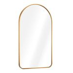 Navaris Arched Wall Mirror - Golden Arch Framed Mirror - 45 x 80 cm Wall-Mounted Mirror with Gold Aluminium Alloy Frame for Living Room Bathroom Hall