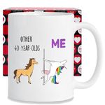 Funny 40th Birthday Gifts for Women Men, 11 oz 40 Years Old Birthday Gift idea Novelty Coffee Mug, Perfect Birthday Present for Best Friend Mum Sister Aunt Teacher (40 Years Old)