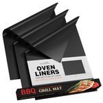 PrettyCare Oven Liners for Bottom of Oven - 3 Pack Large Heavy Duty Mats, 16.25”x23” Non-Stick Reusable Liner for Electric, Gas, Toasters, Grills - BPA & PFOA Free Kitchen Accessory to Keep It Clean